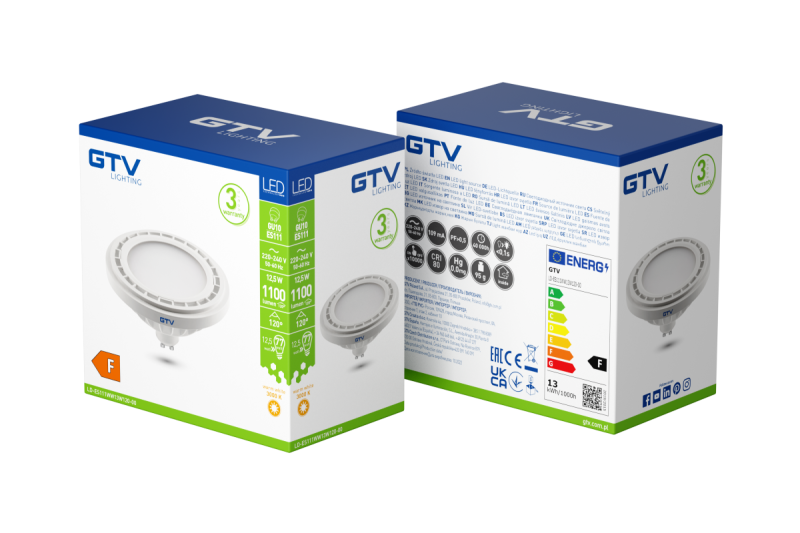 LED LIGHT SOURCE, A-G, ES111, 3000K, GU10, 12,5W, AC220-240V, 120°, 1100lm, 109mA, white 1208962751