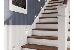 Decor LED traparmatuur ESCADA OA DC12V ronde transparante kap 0 8W 70lm 4000K inox kabel 150cm