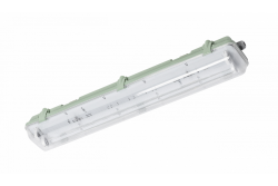 Waterproof fixture HELIOS-LED 218 BIS, T8 LED, G13, AC220-240V, 50/60Hz, IP65, ABS/PS, with wiring for one side power supply LED tubes, gray housing 1208962836