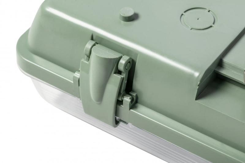 Waterproof fixture HELIOS-LED 218 BIS, T8 LED, G13, AC220-240V, 50/60Hz, IP65, ABS/PS, with wiring for one side power supply LED tubes, gray housing 1208962836