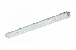 Waterproof fixture HELIOS-LED 236 BIS, T8 LED, G13, AC220-240V, 50/60Hz, IP65, ABS/PS, with wiring for one side power supply LED tubes, gray housing 1208962837