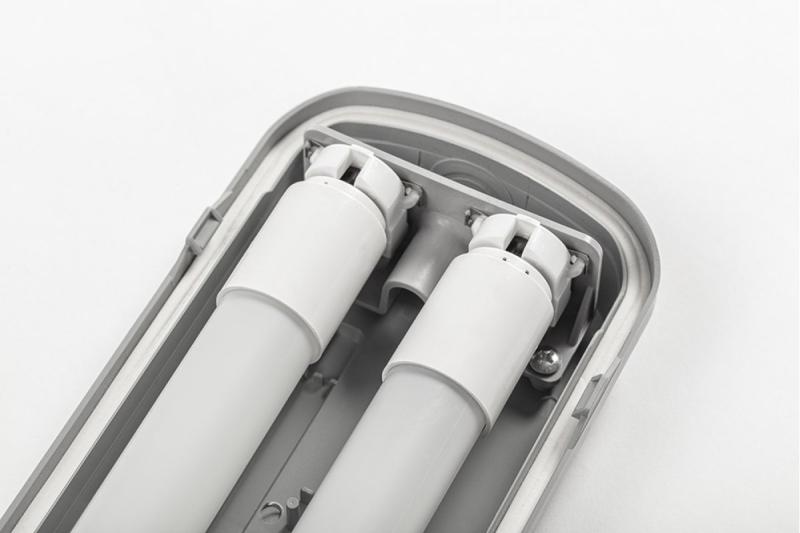 airtide lamp, G13, 2xT8 LED 18W, 3600lm, AC220-240V, 50/60Hz, IP65, ABS/PS, 120cm, grey 1208962844