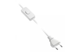 Power cable with plug, with switch, 2m, white,2x0,75mm2 1208962874