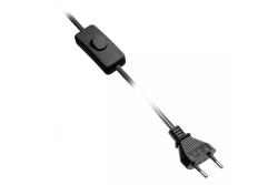 Power cable with plug, with switch, 2m, black, 2x0,75mm2 1208962875