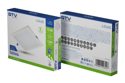 LOUIS LED downlight, IP54, 15W, 1200lm, AC176-264V, 50/60Hz, 120°, 4000K, recessed, square 1208962927