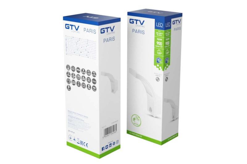 Decor LED-armatuur PARIS met bewegingssensor 10W 900lm IP54 AC220-240V 50/60Hz 140° 9m 4000K wit. 1208963095