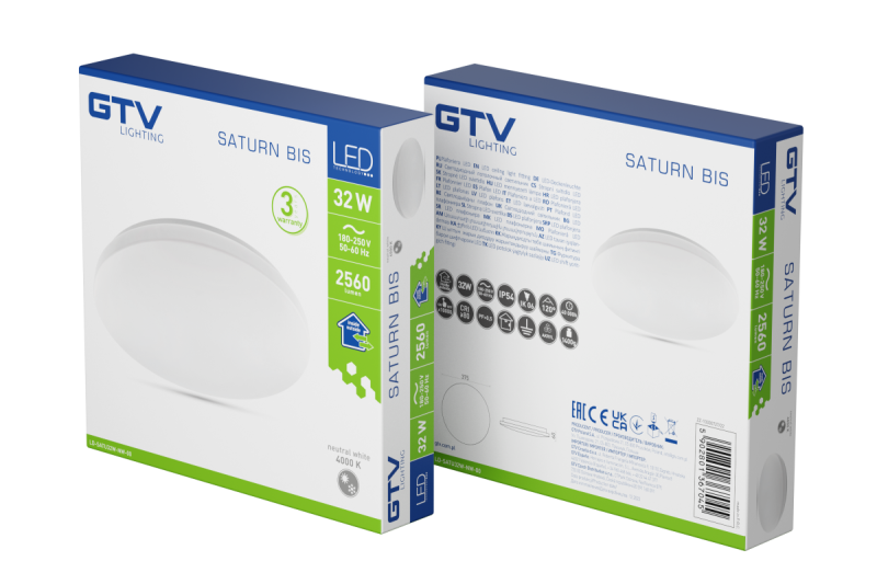 Ceiling lamp SATURN BIS LED, Ø375mm, 4000K, 32W, 2560lm, AC220-240V, 50/60 Hz, PF>0,9, IP54, 3y 1208963133