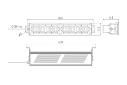 TEKSAS LED Highbay Lamp, 100W, 12000lm, AC100-240V, 50/60Hz, IP 65, beam angle 60o, 4000K, grey 1208963207