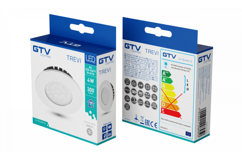 Luminaire TREVI 230V, 4W, IP20/IP44, neutral white, aluminum, cable 150mm 1208963213