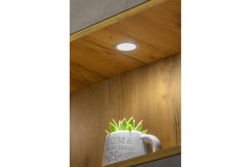 SILVER RECESSED LED luminaire with Vasco distance, 12V DC, 1.7W,24 SMD3528, cold white, 200cm cable 1208963226