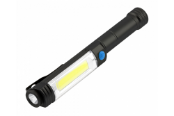 LED Flashlight 6W,  3modes (main, additional, red  warning),  3xAA1,5V, 400lm, 6400K, IP44, black, magnet 1208963354