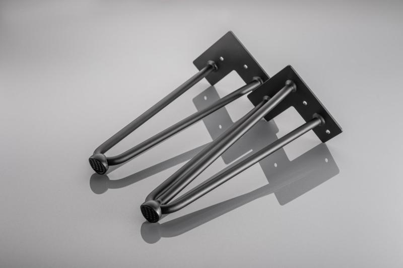 Hairpin ARTO leg with foot, 3 rods, 12 x 711 mm, black 1208963529