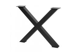 Table leg INDUSTRIA 710 mm x 820 mm, PRO cross, profile 80 x 80 mm, black 1208963608