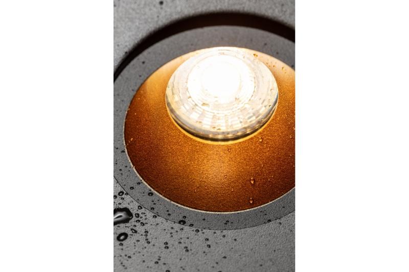 Decor Plafondspot armatuur ELVA IP54 rond Ø85x45mm zwart / koper 1208963723