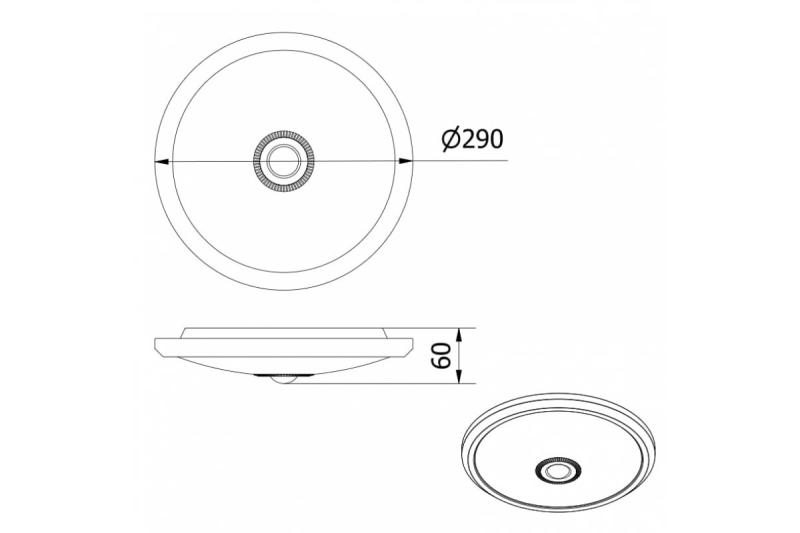 LED ceiling fixture ITALIA 12W with sensor, 900lm, IP20,  AC220-240V, 50/60Hz, beam angle 360°, neutral white, white housing 1208963897