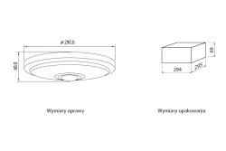 LED ceiling fixture ITALIA 16W with sensor, 1200lm, IP20,  AC220-240V, 50/60Hz, beam angle 360°, neutral white, white housing 1208963898