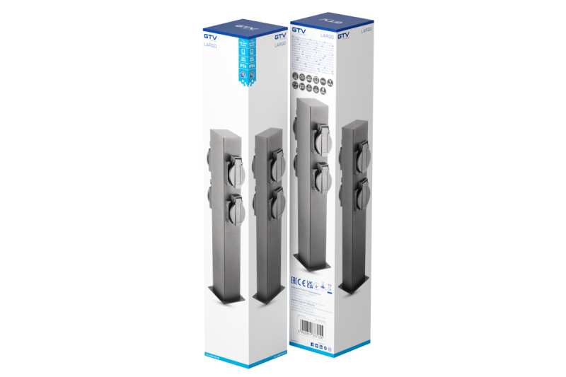 Decor Tuinpaal LARGO-P 36 IP44 AC220-240V 50-60Hz 4*schuko stopcontact max. 3500W paal grafiet. 1208963917