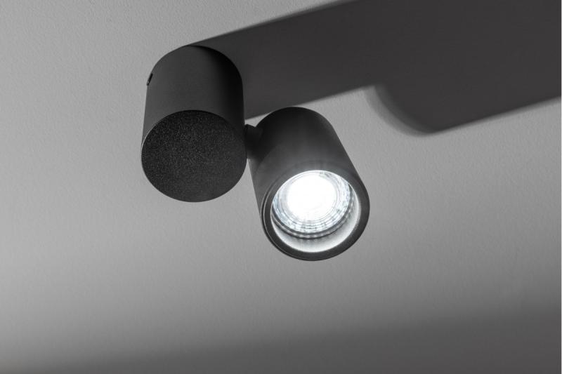 Decor Plafondarmatuur LUPO aluminium 11.6x5.6x11.5 IP20 1*GU10 max. 50W rond zwart. 1208963928