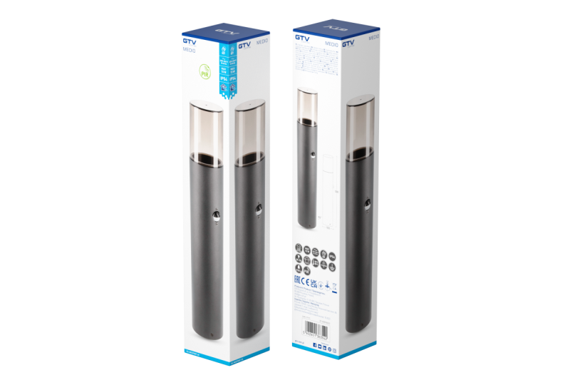 Decor Tuinverlichting MEDIO-P 50 PIR E27 MAX.15W IP54 AC220-240V 50-60Hz paal grafiet. 1208963940