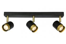 Decor Plafondarmatuur ORIO aluminium 43.0x5.5x14.0 IP20 3*GU10 max. 50W rond zwart. 1208963967