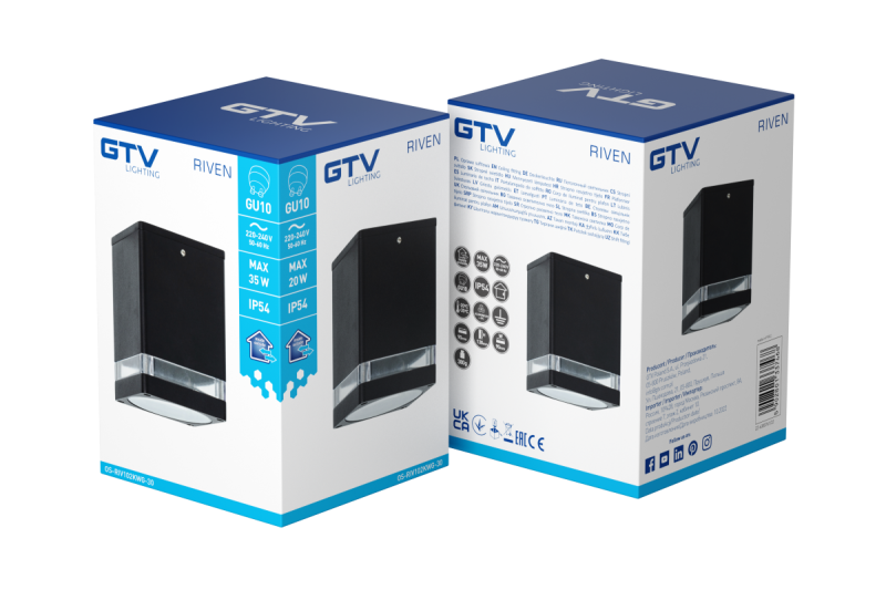 Decor Plafondarmatuur RIVEN alum 102x120 IP54 max 35W vierkant grafiet. 1208963983