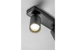 Decor Plafondarmatuur SANTO BIS aluminium IP20 max. 20W*2 dubbel rond zwart. 1208963999