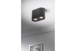 Decor Plafondlamp armatuur SENSO DUO aluminium 83x165x110 IP20 max 50W rond zwart. 1208964011
