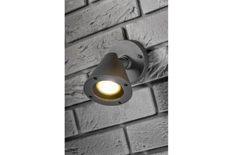 Decor Tuinarmatuur LUSTINO-D GU10 MAX.20W IP44 AC220-240V 50-60Hz wandlamp voor onderaan de muur, grafiet. 1208964032