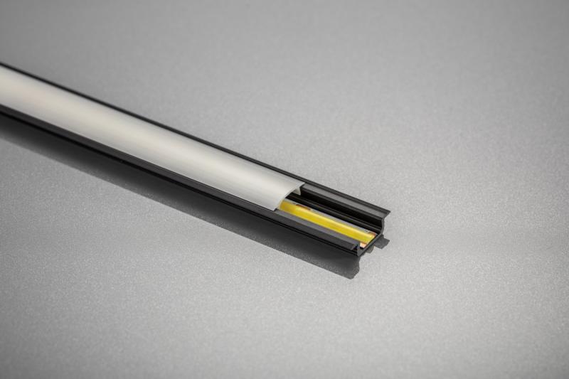 LED aluminum profile with GLAX flange black matt 2 m (mortise) 1208964071