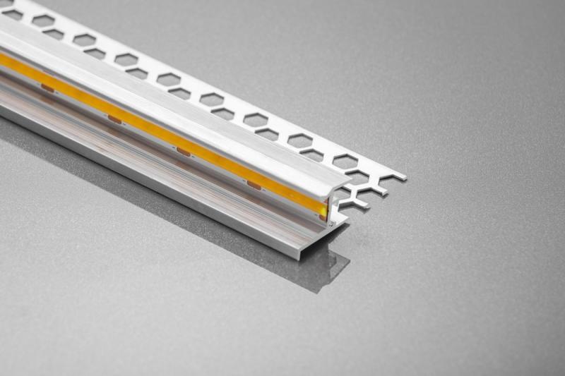 LED PROFILE GLAX wall for GK boards 3m + technical casing, non-anodized 1208964078