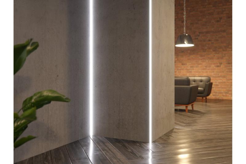 LED profile GLAX angled, internal for GK boards 3m, non-anodized 1208964081