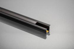 LED Aluminum Profile with GLAX Mini Flange High 12.5mm Black Matt 2m (Mortise) 1208964111