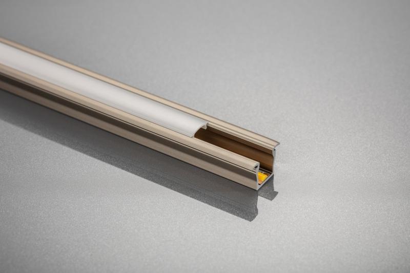 LED Aluminum Profile with GLAX Mini Flange High 12.5mm Champagne 2m (Mortise) 1208964112