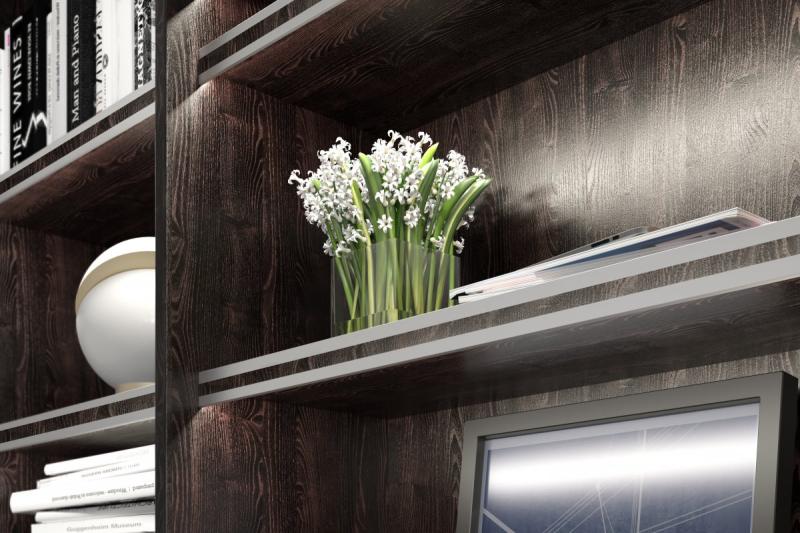 Aluminium profile LED partition, studded (for edging fillings) GLAX silver PLATE 19mm 3 1208964117