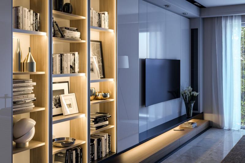 LED partition aluminium profile, studded (for edging fillings) GLAX silver L= 3007 mm 1208964118