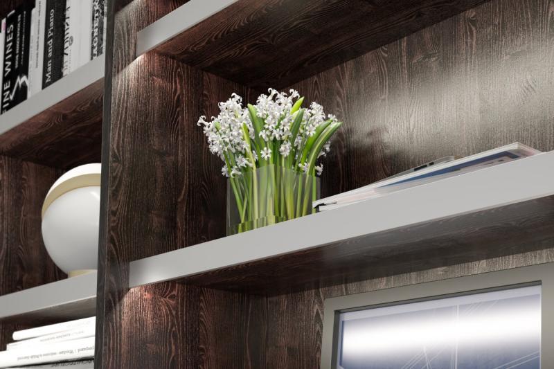 LED aluminum profile plinth, studded GLAX silver PLATE 19mm 3m 1208964121