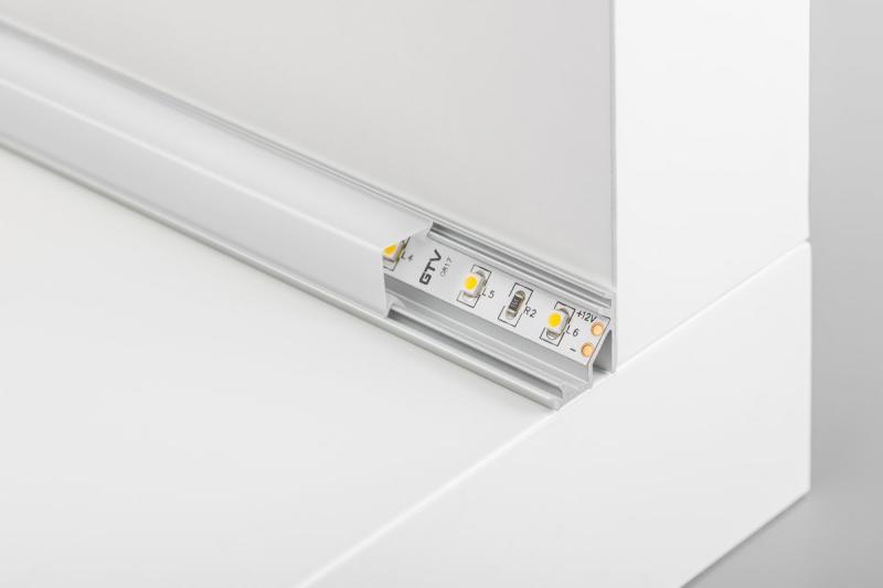 Led angular aluminium profile - applied GLAX white L=2 m 1208964133