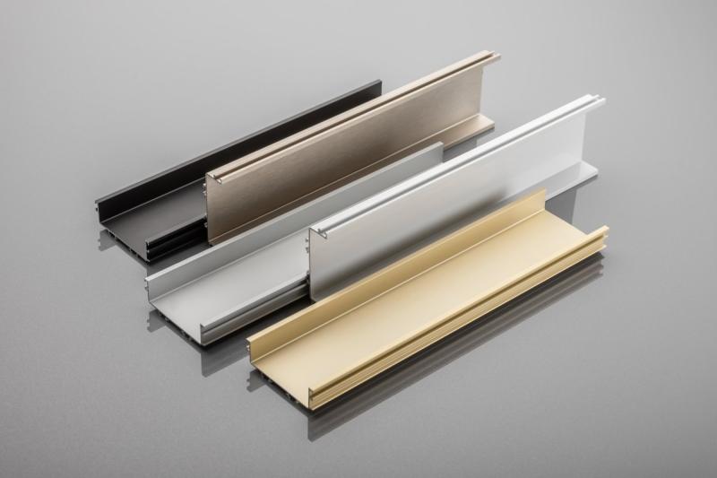 Aluminum profile, handleless system VELLO with LED function, C, inox, length 4.10 m 1208964213