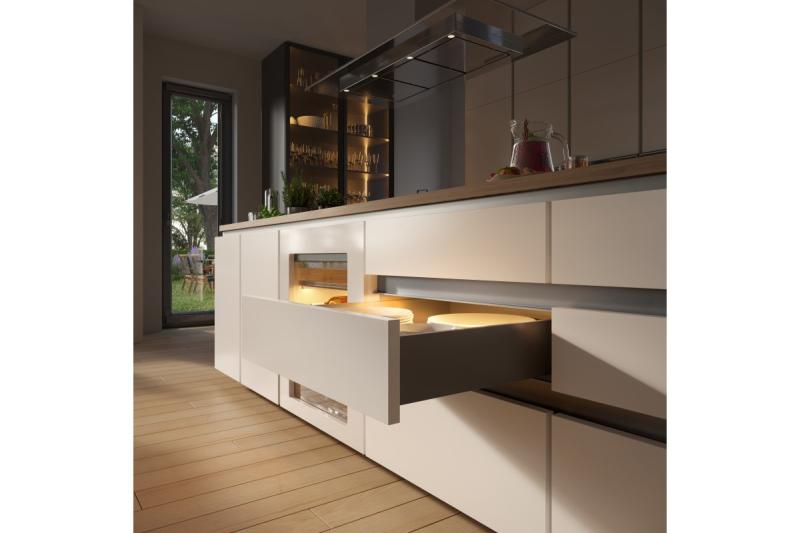 Aluminum profile, handleless system VELLO with LED function, C, white, length 4.10 m 1208964214