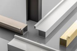 Aluminum profile, handleless system VELLO, T one-sided, silver, length 3 m 1208964230