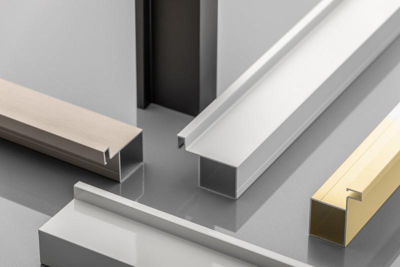 Aluminum profile, handleless system VELLO, T one-sided, black, length 3 m 1208964233