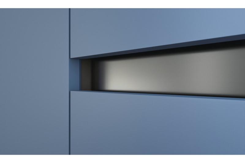 GTV VELLO profile, handleless system, retain, L=3000 mm, 18 mm, Al, black 1208964240