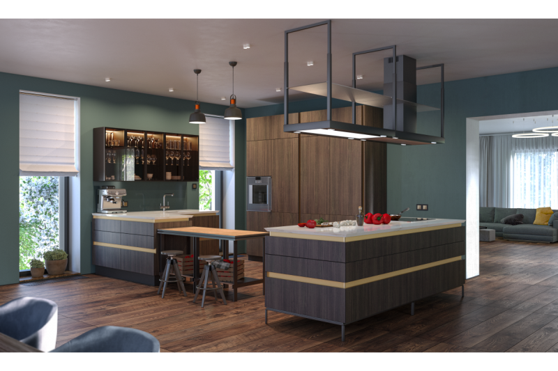 GTV VELLO profile, handleless system, wreath, L=3000 mm, 18 mm, Al, gold 1208964241