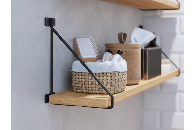 Shelf support BAR, 21x17 cm, black mat 1208965216