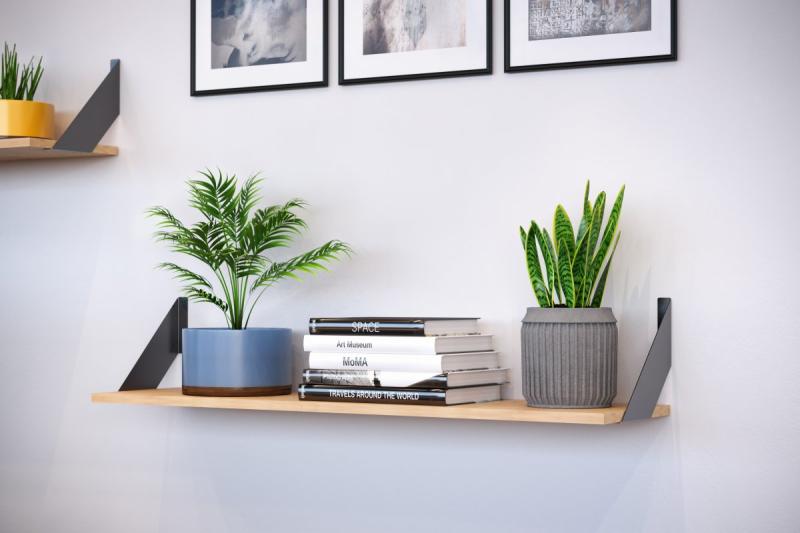 Shelf support FLAT, 20x20 cm, black mat 1208965222