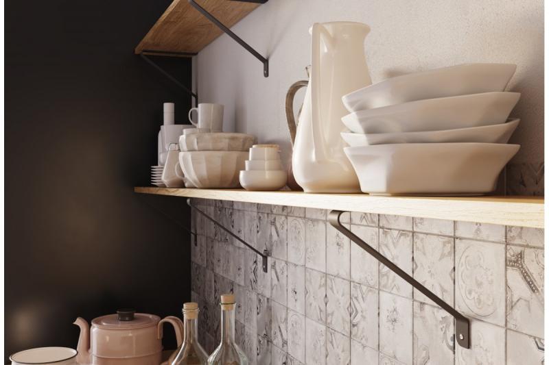 Shelf support GALA, 25x22 cm, black mat 1208965223