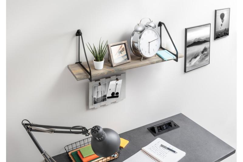 Shelf support INGRID, 26x23 cm, black mat 1208965232