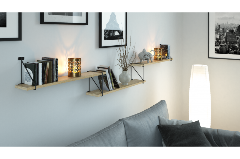 Shelf support ROD, 21x17cm, black mat 1208965251