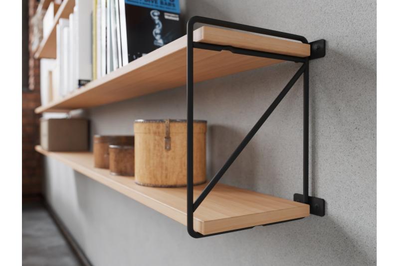 Shelf support ROD, 21x17cm, black mat 1208965251