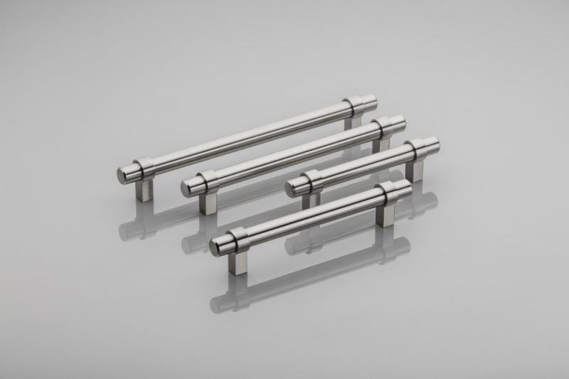 Steel handle TRIEST C=160mm brushed steel - zamak feet 1208965370